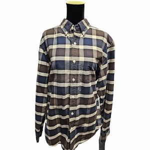 Men's J. Crew Oxford Plaid Button Front Shirt Size Large